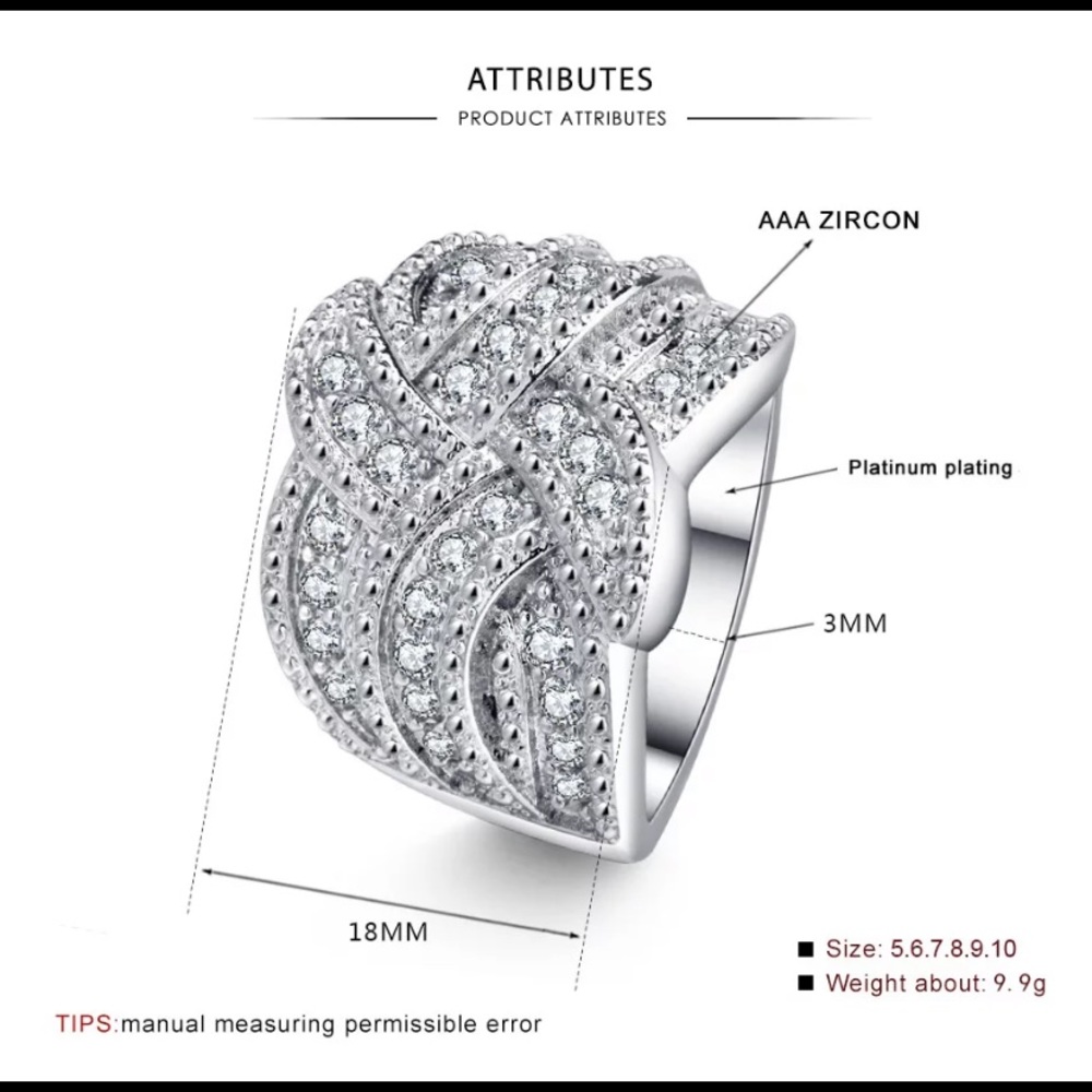 New 925 Sterling silver diamond 💍 ring - Picture 4 of 4